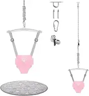Baby Jumper with a Ceiling Hook for Infant & Toddlers, Kids Door Jumper with Adjustable Chain, Protable Baby Jumpers and Bouncers for Indoor/Outdoor, Baby Doorway Jumper with Soft Rug
