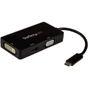 StarTech.com USB-C Multiport Video Adapter - 3-in-1 USB Type-C Video Adapter - USB-C to VGA, DVI, HDMI - 4K 30 Hz