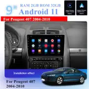 9" Android 11.0 Stereo Head Unit GPS Navi 2+32GB For 04-10 Peugeot 407 w/Carplay