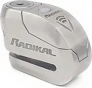 RADIKAL RK14S Premium Motorcycle Alarm Disk Lock 120dB Button ON/Off, Warning LED Alert, SRA Approved, Double Locking 14mm Stainless Steel, H