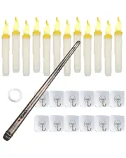 Fresh Fab Finds 12pc Battery Operated Flameless Floating Candle LED Hanging Lights with Remote