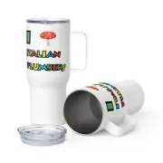 "I Love (Mushroom) Italian Plumbers" Travel mug Mario Amanita Agaric Gaming
