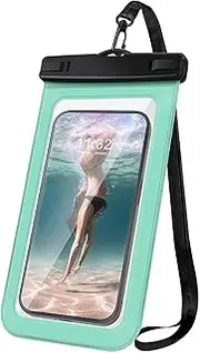 Woyinger Waterproof Phone Case, 8" Universal Dry Bag for iPhone 15/14/13/12 Pro Max, IPX8 Waterproof Pouch, Cruise Ship & Beach Essentials, Green