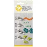 4pc Wilton Stainless Steel Specialty Piping Tip Set Cake Decorating Nozzle SLV