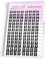 VEYESBEAUTY Lash Clusters Eyelash Extensions Thin & Invisible Band DIY Individual False Eyelashes Newbie's Five-Second Series Lash Tray for Self-application, Star Spike Lashes 10-18mm Mixed Length