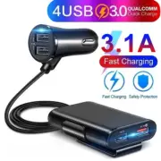 4 Port Car Charger Adapter Super Fast Charging Plug for Samsung Android iPhone