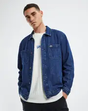 Worker Denim Jacket Stone Wash Blue