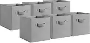 6-Pack 11 Inch Foldable Storage Cubes, Fabric Collapsible Storage Bins with Dual Handles, Foldable Cube Baskets for Clothes, Closet Organizers and Storage Box