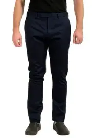 Christian Dior Men's Navy Blue Flat Front Dress Pants US 36 IT 52