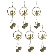 6x LVD Metal/Beads Hanger Fairy Hanging Ornament Home Festive Decor 42cm Gold