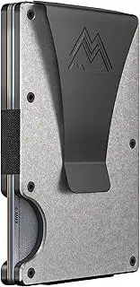 [Mountain Voyage Co] Mountain Voyage Minimalist Wallet for Men & Women with Money Clip or Cash Strap - RFID Blocking Metal Wallet for Men - Scratch Resistant Slim Card Holder Wallet - Front Pocket Wallet for Men & Women,