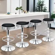4x ALFORDSON Bar Stools Backless Black