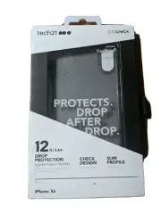 Tech21 Evo Check Black Drop Slim Impact Case for iPhone XR 6.1 Flex Shock New