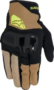 Alpinestars Chrome V2, gloves short , color: Beige/Black/Neon-Yellow , size: L