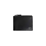 [VALENTINO] Vlogo signature grained leather card holder Black