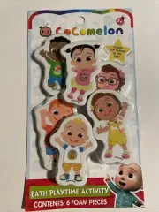 COCOMELON BATH PLAYTIME ACTIVITY 6 Foam PIECES TOY GIFT NEW Stick To Walls Tub