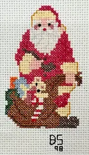 Cross Stitch Traditional Saint Nicholas With Toy Bag Holiday Finished Piece
