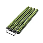 Olsa Tools Portable Socket Organizer Tray Black Rails with Clips Holds 80 Socket