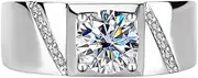 [LOEXZAH] 1CT Moissanite Rings for Men Diamond Wedding Bands 18K 925 Sterling Silver Moissanite Ring Moissanite Engagement Rings Mens Diamond Rings Diamond Promise Ring for Him