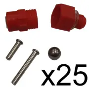 (25) Chicken Nipple Water Spigots For Bucket Waterer Poultry Screw In Red