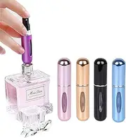 Mini Refillable Perfume Portable Atomizer Bottle Refillable Perfume Spray, Refill Pump Case for Traveling and Outgoing (5ml, 4 Pack)