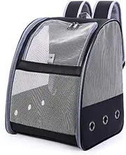 YITON Bird Carriers Black Bird Cage Breathable Carrier Backpack Foldable Lightweight Travel Multi Purpose Pu Mesh Pet Parrot Bag 1Pcs