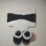NWT CALVIN KLEIN Baby Girl Black Headband and Socks Set(0-6Months) NEW