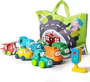 [ALASOU] Baby Cartoon Car Toys with Playmat/Storage Bag|1st Birthday Gifts Toddler Age 1-2|Baby Toys for 1 2 Year Old Boy|1 2 Year Old Boy Birthday Gift Infant 12-18 Month