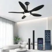 46 inch Black Modern Ceiling Fans with Lights Remote/APP Control, Low Profile...