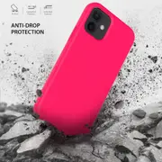 ZUSLAB iPhone 12 Mini Case Nano Silicone Shockproof Rubber Bumper Cover for Apple (2020) - Hot Pink