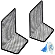 Metal Mesh Bookends Desktop Stand Book Holder Bookshelf Decoration for Office...