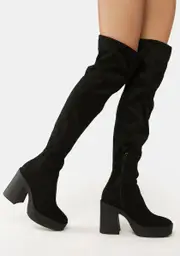 Three Letter Word Knee High Boots