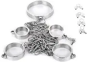 DRTBAC SM collar hand ankle cuffs stainless steel leg iron chain handcuffs erotic games bondage restraints BDSM sex toys(Female)