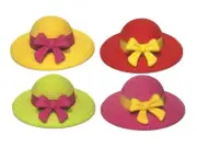 Cute Sun Hat Rubber Erasers, 12 pcs Miniature Kids & Girls School Puzzle Toys