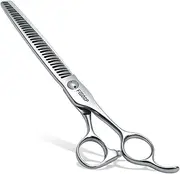 FOGOSP Chunkers Dog Grooming Scissors Magic Thinning Shears for Dogs Pet Cat Light Cutting Feel No Marks Only Fluffy Natural Left 70% Thinning Rate Japanese VG10(7in,3D Chunkers)