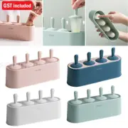 Silicone Ice Cream Mould Block 4 Cavity Frozen Molds Ice Lolly Icy Pole Jelly AU