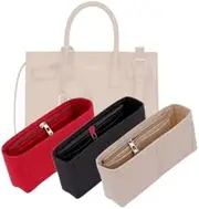 LinerLink Bag Organizer for YSL Sac de Jour Large Bag (40L x 31H x 20D cm)|Handmade Custom Bag Insert|2mm Felt Bag Liner|Women Handbag Shaper (Black, Style A: Exposure)