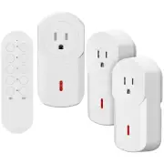 Remote Control Outlet Plug with 15A/1800W, 130 Ft RF Range Wireless Light Switch