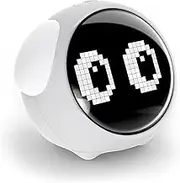 Alarm Clock for Kids, Smart Emoji Multifunction Digital Clock, Dual Alarm Setting, Adjustable Brightness Night Light, Voice-Activated, Toy for Toddler, Children, Students, Boys&Girls