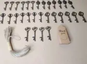 30 Metal Bronze Finish Heart, Rose, Love, Crown Skeleton Key Bottle Openers