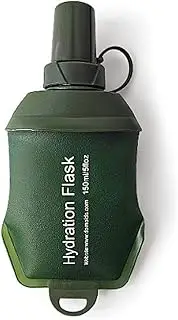 ZHUOEEDAAY 150ML Soft Flask Running Water Bottle Collapsible Water Bottle for Hydration Pack Cycling Marathon Running Hiking Hydration Pack Hiking Cycling Climbing army green