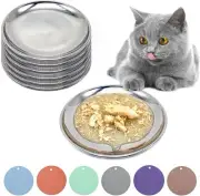 Cat Food Dishes, Stainless Steel Shallow Bowls Relief Whisker Fatigue Cat Plates
