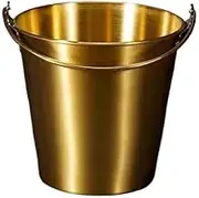 Ice Buckets 304 Stainless Steel Ice Bucket Snack Carry Bar Restaurant Ice Pellet Bucket for Party Wedding Beer, Drinks and Wine Cooler(Gold)