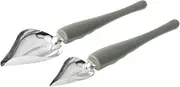 Restaurantware Comfy Grip Decorating Spoons, 2-Piece Non-Corroding Saucier Spoons - with Spout, Ergonomic, Stainless Steel Drizzle Spoons, for Culinary Plating & Decorating - Restaurantware
