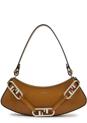 Fendi O'Lock Leather Top, Top Handle Bag, Bag, Brown, Zip-Fastening One Size