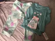 Carters Toddler light blue snowflakes and penguin Pajama Set 3T
