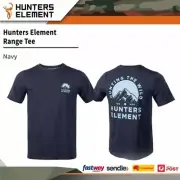 Hunters Element Mens Premium Crew Neck Range Tee High Wicking Cotton Navy
