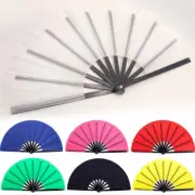Solid Color Folding Hand Fan Retro Handheld Kung Fu Fan for Wedding Party Decor