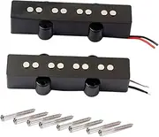 BESTonZON Upgrade Your Bass Guitar Jb Bass Pickup Set 4 String Bridge Neck Open Style v Sound Easy to Install Gmb07