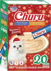 Inaba Churu Holiday Edition Tuna & Chicken Cat Treats Variety Box (20 Tubes X...